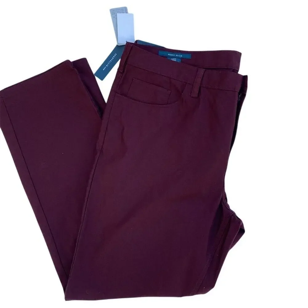 Perry Ellis Men's Slim Stretch Dress Pants Red Size 40x32‎